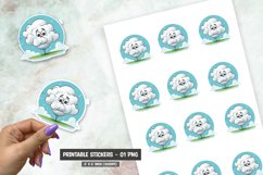 Cartoon Clouds sticker, Cute Clouds sticker png Product Image 1