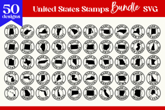 United States Postage Stamps Bundle SVG | 50 States Design Product Image 1