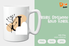 Prairie Rosewood Boho Floral Monogram Product Image 1