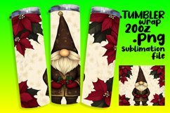 Watercolor Christmas Gnome 20oz Tumbler Wrap Design Product Image 1
