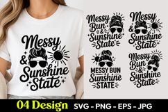 Messy Bun Sunshine State SVG PNG Product Image 1