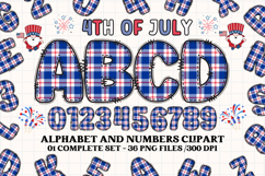 4th July Alphabet png clipart, independence letters doodle Product Image 1