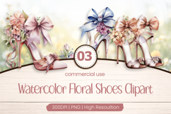 Floral Shoes Clipart PNG Product Image 1
