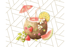 Strawberry Red Lemon Yellow Summer Clipart PNG, Summer Icons Product Image 4