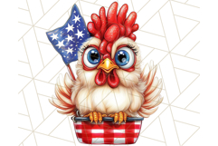 Patriotic Chicken Clipart Png, Funny 4th of July PNG Graphic Product Image 4