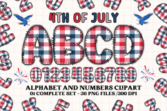 4th July Alphabet png clipart, independence letters doodle Product Image 1