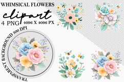 Whimsical Flowers Clipart Png Product Image 1