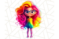 Cute Girl Clipart PNG, Playful Character Illustration Product Image 4