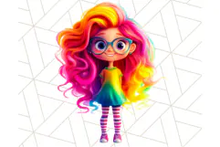 Cute Girl Clipart PNG, Playful Character Illustration Product Image 4