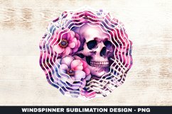 Skull Flowers Wind Spinner Sublimation Design Product Image 1