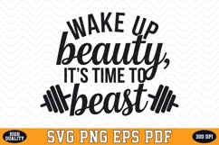 Wake up beauty It's time to beast SVG | Quote | SVG Cut file Product Image 1