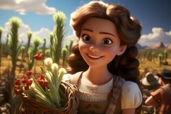 3D Character Child Girl Farmer with relevant environment Product Image 1