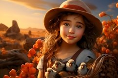 3D Character Child Girl Farmer with relevant environment Product Image 1