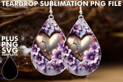Radiant Teardrop Earrings Gift Ideas, 3D Heart Product Image 1