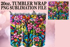 20oz Colorful Tree Tumbler Wrap Stained Glass Design Product Image 1