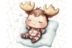 Sleeping Baby Animals PNG, Cozy Pajama Bedtime Clipart Png Product Image 4