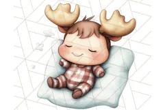 Sleeping Baby Animals PNG, Cozy Pajama Bedtime Clipart Png Product Image 4