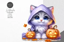 Halloween clipart, Cat clipart, Autumn clipart Product Image 1