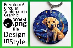 Dog Art Round Design PNG Sublimation Template Product Image 1