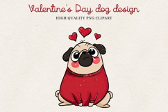 Valentine’s Day Cute Dog Clipart | Love Puppy PNG Product Image 20