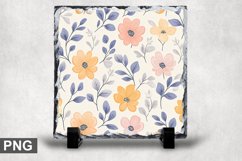 Pastel Flowers Square Sublimation Slate Design Product Image 1
