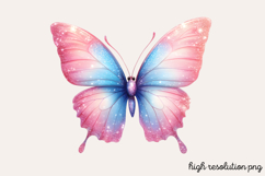 Gilter Pink Butterfly Clipart PNG Product Image 1