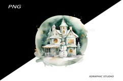 Green Snowman Clipart, Gold and Emerald Chistmas Clipart Product Image 1