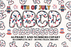4th July Alphabet png clipart, independence letters doodle Product Image 1
