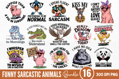 Funny Sarcastic Animals Sublimation Bundle PNG Product Image 1