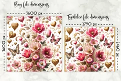 Vintage Floral Lunch Bag Design | Baroque Flowers Lunch Bag Product Image 2