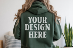 Forest Green Gildan 18500 Hoodie Sweatshirt Mockup, Unisex H Product Image 1