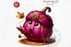 Funny Enchanted Pumpkins PNG Set, Cute Kawaii Halloween PNG Product Image 6