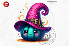 Funny Enchanted Pumpkins PNG Set, Cute Kawaii Halloween PNG Product Image 9