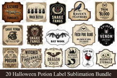 20 Halloween Potion Label Sublimation Bundle Product Image 1