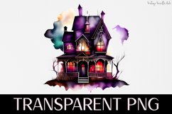 Haunted House - Transparent PNG Halloween Clipart Graphic Product Image 1