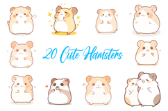 20 Kawaii Hamster Illustration Sticker Idea Design Cute Pets Product Image 1