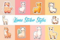 20 Kawaii Llama illustration Sticker Idea Design Cute Pets Product Image 1