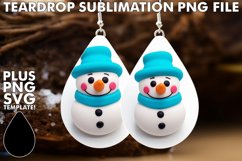 Festive Clay Snowman Teardrop 3D Earrings Product Image 1