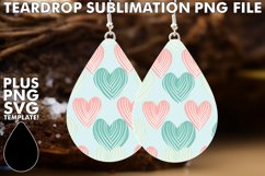 Whimsical Watercolor Hearts: Teardrop Earrings Sublimation Product Image 1