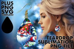 3D Gnome Teardrop Earring Sublimation Gems Product Image 1