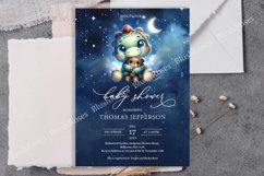 Cute Little dinosaur at starry night Baby Shower Invite ZB23 Product Image 2