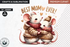 Mother's Day Clipart, Mouse clipart, Mother and Baby animal Product Image 1
