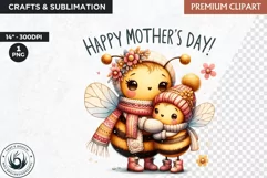 Mother's Day Clipart, Bee clipart, Mother and Baby animal Product Image 1
