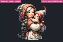 Best mom Gnome clipart, Mother's day Clipart, Gnome girl Product Image 2