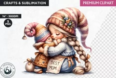 Best mom Gnome clipart, Mother's day Clipart, Gnome girl Product Image 1
