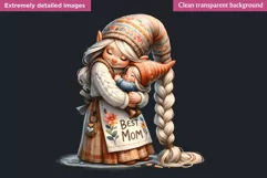 Best mom Gnome clipart, Mother's day Clipart, Gnome girl Product Image 2