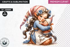 Gnome clipart, Mother's day Clipart, Best mom Gnome girl Product Image 1