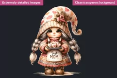 Best mom Gnome clipart, Mother's day Clipart, Gnome girl Product Image 2