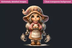 Best mom Gnome clipart, Mother's day Clipart, Gnome girl Product Image 2
