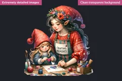 Gnome clipart, Mother's day Clipart, Gnome girl, baking Product Image 2